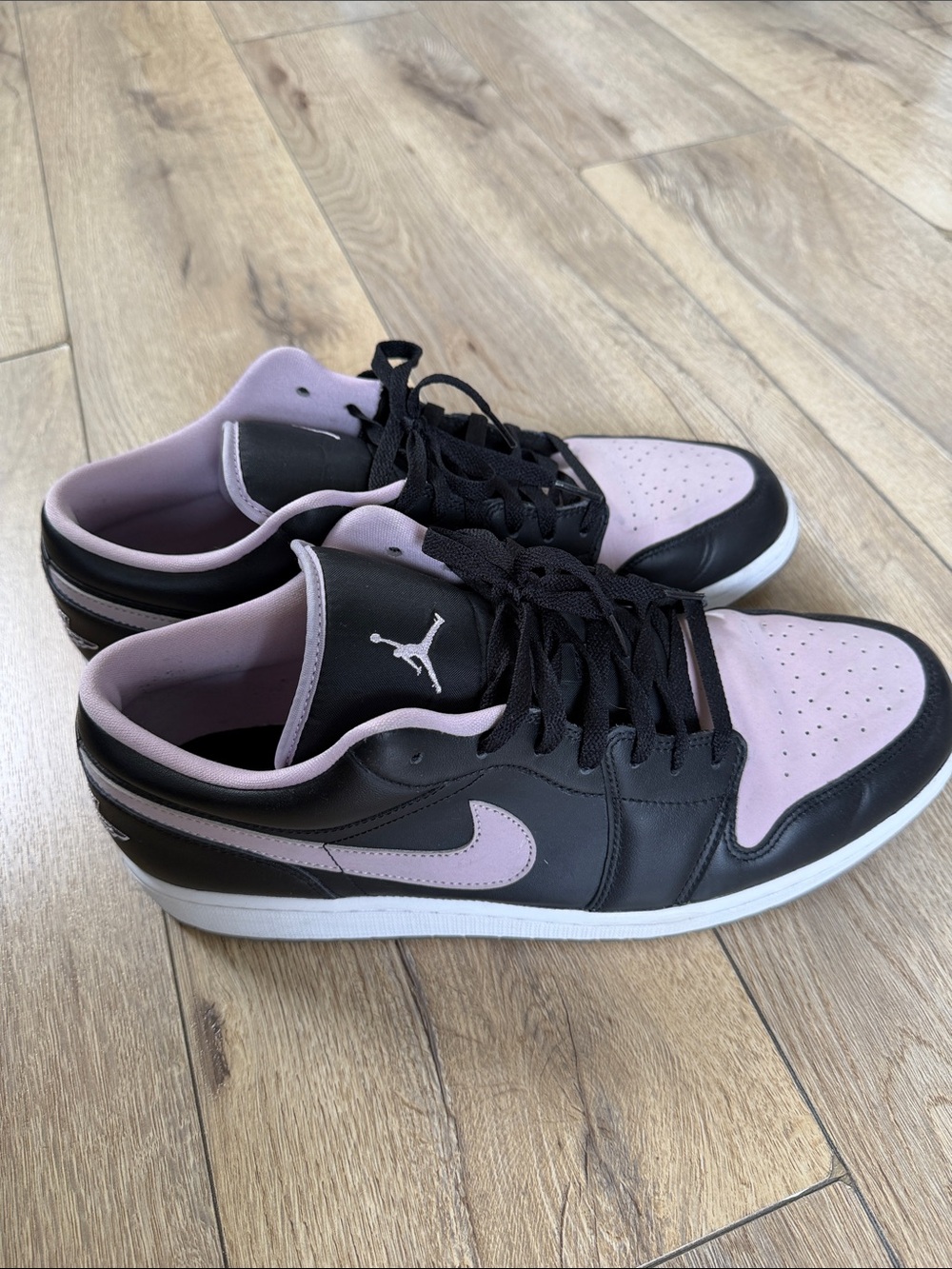 Nike Air Jordan 1 Low Black and Light Pink Sneakers